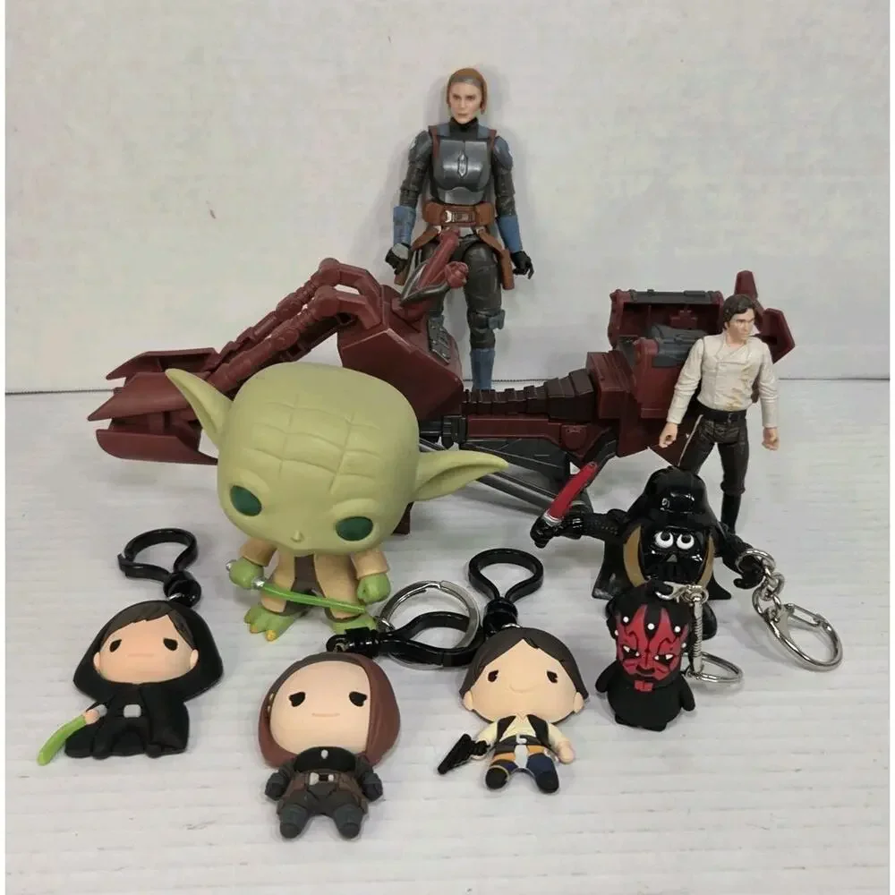 Star Wars Toy Lot Funko Yoda Black Series Bo-Katan Amidala Jar Jar Han Solo Maul